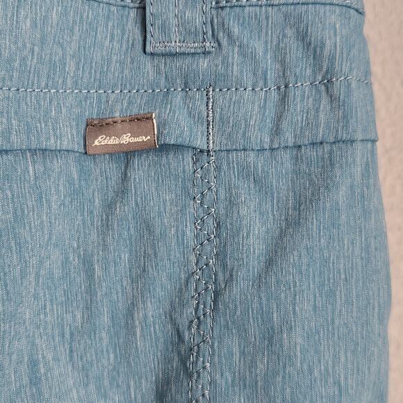 EDDIE BAUER Pants Womens 18 Blue Cargo Stretch Capri Nylon Outdoor Hiking Summer - Picture 6 of 10